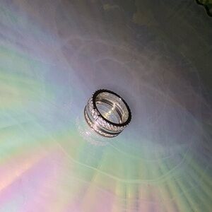 Size 6 Silver Diamond Ring Set
